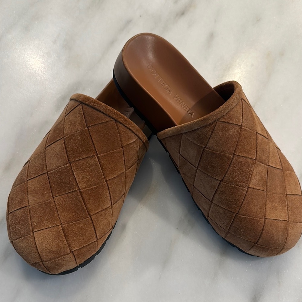 Bottega Veneta Tan Quilted Mules